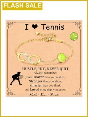 14K Gold Plated Infinity Tennis Bracelet Adjustable Sports Jewelry Gift